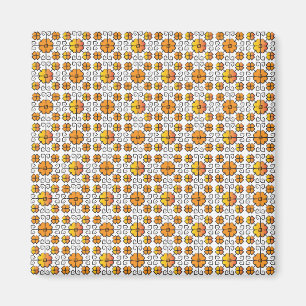 Traditioneel Lets ZUN-teken geometrisch patroon V Magneet