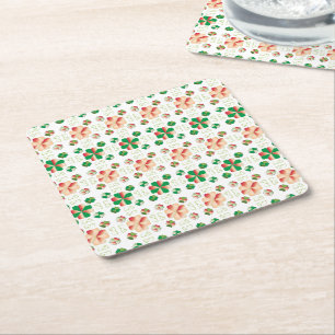 Traditioneel Lets ZUN-teken geometrisch patroon X Vierkante Kartonnen Onderzetter