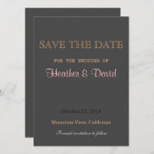 Traditioneel linnen Bewaar de datum bruiloft uitno Save The Date (Voorkant / Achterkant)