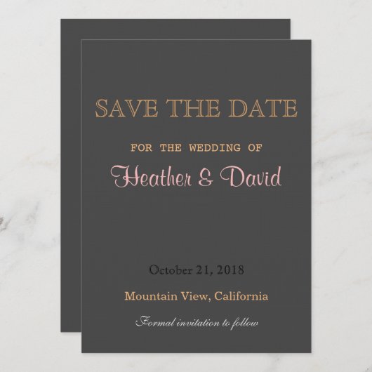 Traditioneel linnen Bewaar de datum bruiloft uitno Save The Date (Voorkant / Achterkant)