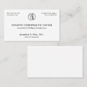 Traditioneel Logo-chiropractisch Visitekaartje (Voorkant / Achterkant)