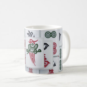 Traditioneel Mahjong Tegels Patroon Print Klassiek Koffiemok