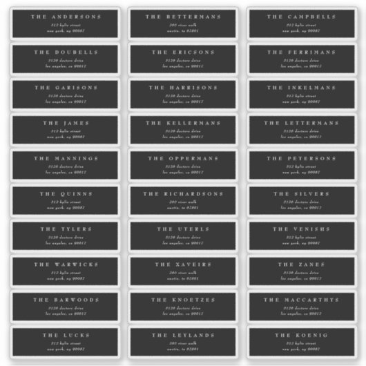 Traditioneel Monogram Zwarte Crest Klassieke Trouw Sticker (Voorkant)