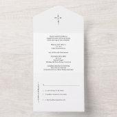 Traditioneel Monogrammed Hand Lettered Chic Cross All In One Uitnodiging (Binnen)