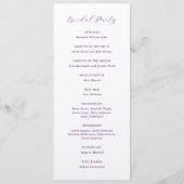 Traditioneel Paars Elegant Huwelijk Programma (Achterkant)