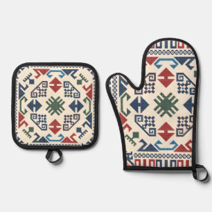 Traditioneel Palestina Borduurwerk tatreez boho Ovenwant & Pannenlap Set