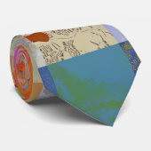 Traditioneel Patchwork Geometrisch Patroon Stropdas (Opgerold)