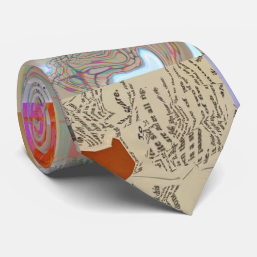Traditioneel Patchwork Geometrische Glitch Mozaïek Stropdas (Opgerold)