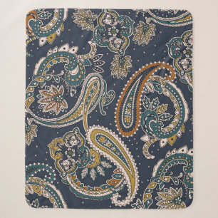 Traditioneel patroon van de Indiase Paisley op de  Sherpa Deken