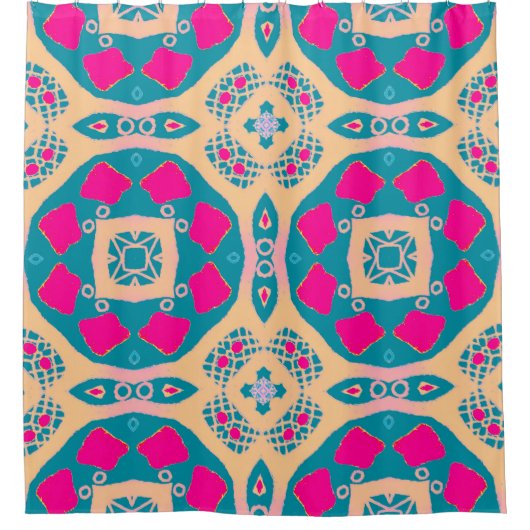 Traditioneel, Peruaanse lappendeken, tegel Douchegordijn (Voorkant)