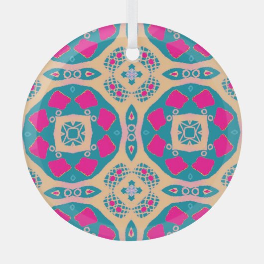 Traditioneel, Peruaanse lappendeken, tegel Glas Ornament (Voorkant)