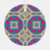 Traditioneel, Peruaanse lappendeken, tegel Glas Ornament (Achterkant)