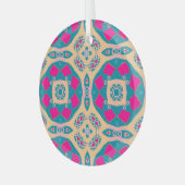 Traditioneel, Peruaanse lappendeken, tegel Glas Ornament (Voorkant links)