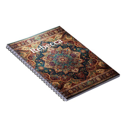 Traditioneel Perzisch tapijt met jouw naam Notitieboek (Rechterzijde)