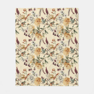 Traditioneel Pioen Oud Botanisch Patroon Fleece Deken