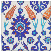 Traditioneel Portugees Azulejo Floral Tile Pattern Stof (Close Up)