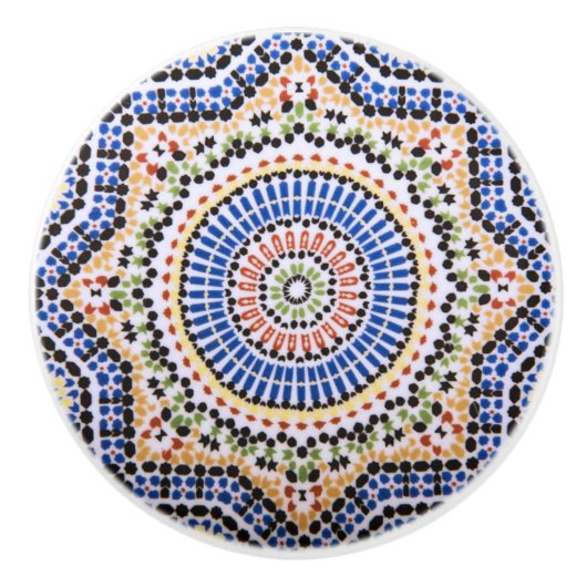 Traditioneel Portugees Azulejo Tile Pattern Keramische Knop (Voorkant)