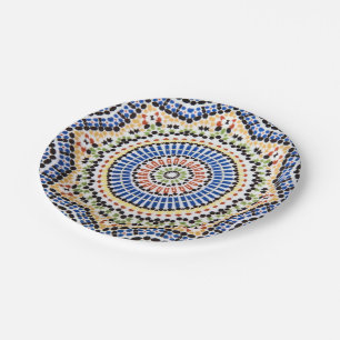 Traditioneel Portugees Azulejo Tile Pattern Papieren Bordje