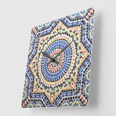 Traditioneel Portugees Azulejo Tile Pattern Vierkante Klok (Hoek)
