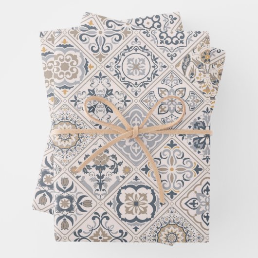 Traditioneel Portugees en Spaans Boho ornament Inpakpapier Vel (In situ)