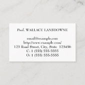 , traditioneel, professioneel Visitekaartje (Achterkant)