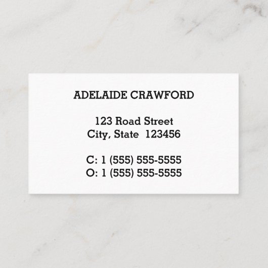 Traditioneel, , professioneel Visitekaartje (Achterkant)