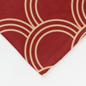 Traditioneel rood- en goudpatroon fleece deken (Hoek)