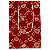 Traditioneel rood- en goudpatroon medium cadeauzakje (Achterkant)