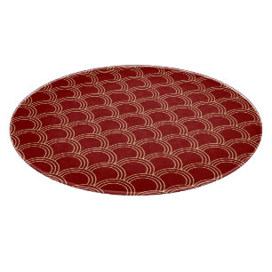 Traditioneel rood- en goudpatroon snijplank