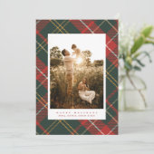 Traditioneel Rood en Groen Plaid Feestdagenkaart (Staand voorkant)