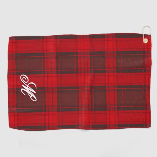 Traditioneel rood Plaid Tartan Modern Collectie Golfhanddoek (Horizontaal)