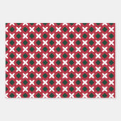 Traditioneel rood wit en groen patroon en massief inpakpapier vel (Voorkant 3)