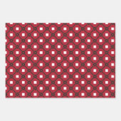 Traditioneel rood wit en groen patroon en massief inpakpapier vel (Voorkant)