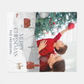 Traditioneel rustiek 1 foto Winter Prettig kerstfe Fleece Deken (Voorkant (Horizontaal))
