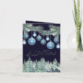 Traditioneel rustiek marineblauw Prettig Kerstfees Feestdagen Kaart (Achterkant)