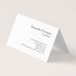 Traditioneel Schoon Eenvoudig Wit Minimalistisch Visitekaartjes