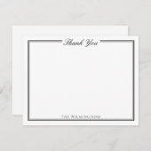Traditioneel Script Zwart & Wit Dank u wel Bedankkaart (Voorkant / Achterkant)