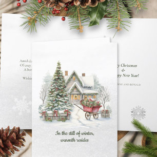 Traditioneel Sneeuw Gedicht Kerstmis Feestdagen Kaart