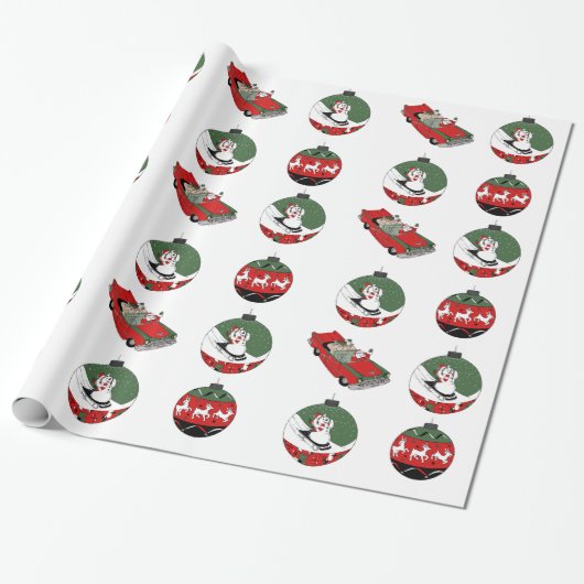 Traditioneel - Snowman - Wit Cadeaupapier (Uitgerold)