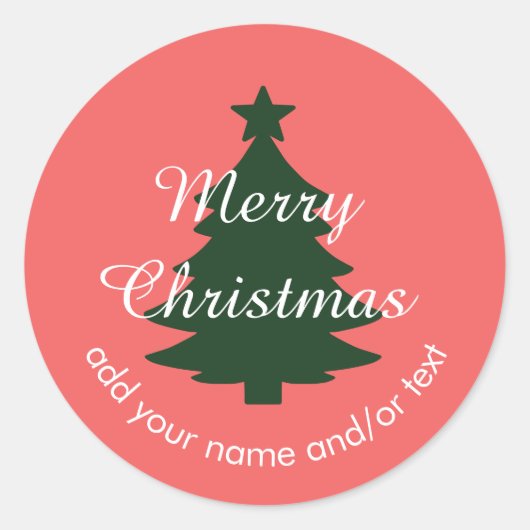 Traditioneel - Soft Red Custom Kerst sticker (Voorkant)