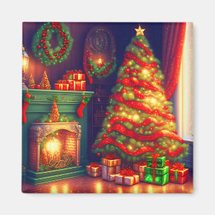 Traditioneel  stijl kerstboom magneet