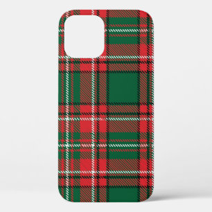 Traditioneel tartan: rood-groen geruite patroon. iPhone 12 hoesje