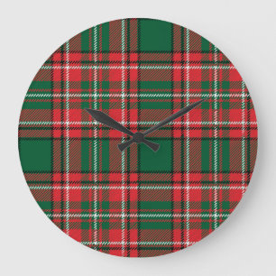 Traditioneel tartan: rood-groen geruite patroon. grote klok