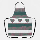Traditioneel tartanpatroon met harten schort (Voorkant)