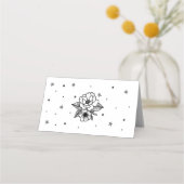 Traditioneel Tattoo Bloemenlijn Naam Kaarten bruil (Achterkant)