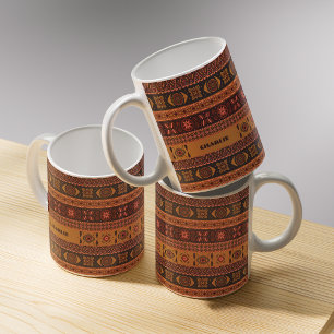 Traditioneel Terracotta Etnisch Tribal Boho Patroo Koffiemok