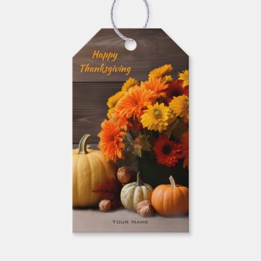 Traditioneel Thanksgiving cadeau Label Cadeaulabel (Voorkant)