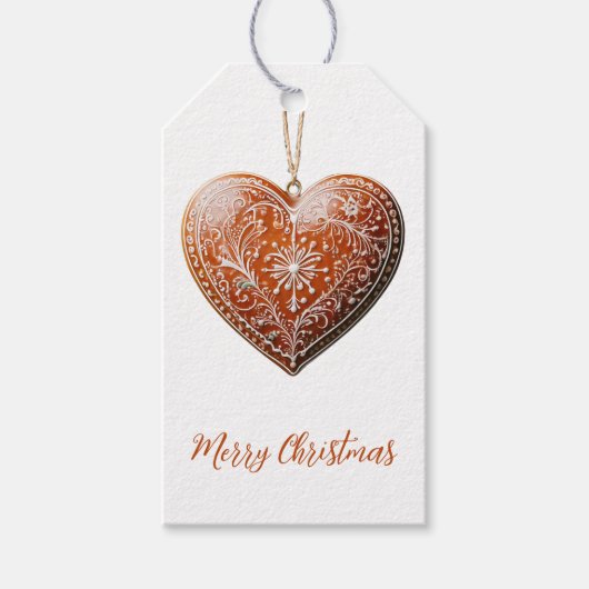 Traditioneel versierde kerstkoekjesvakantie cadeaulabel (Voorkant)