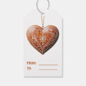 Traditioneel versierde kerstkoekjesvakantie cadeaulabel (Achterkant)