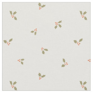 Traditioneel Vintage Kerst Holly Licht Beige Stof